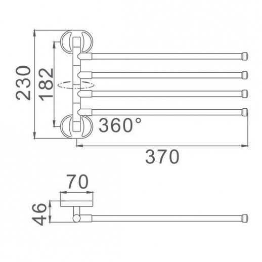 Полотенцедержатель Haiba HB1914 поворотный (металл) хром