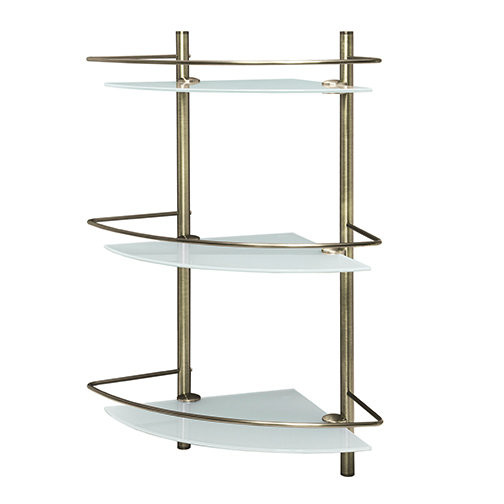 WasserKRAFT Exter K-3533 полка стеклянная тройная угловая, светлая бронза