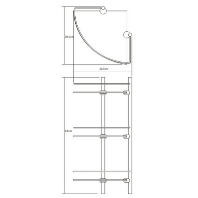 WasserKRAFT Exter K-3533 полка стеклянная тройная угловая, светлая бронза