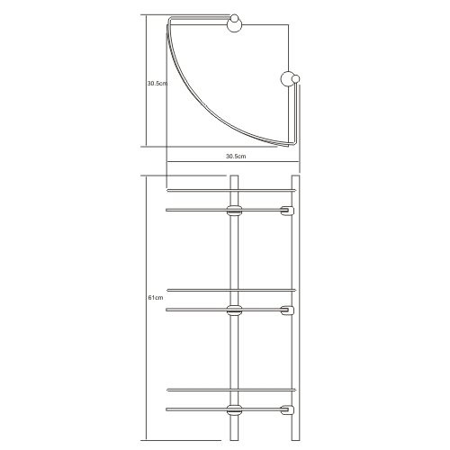 WasserKRAFT Exter K-3533 полка стеклянная тройная угловая, светлая бронза