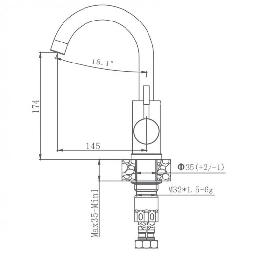 Смеситель для кухни Haiba HB72304-3 (нерж сталь)