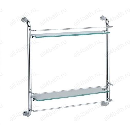 WasserKRAFT K-2022 полка двойная стеклянная с бортом, хром