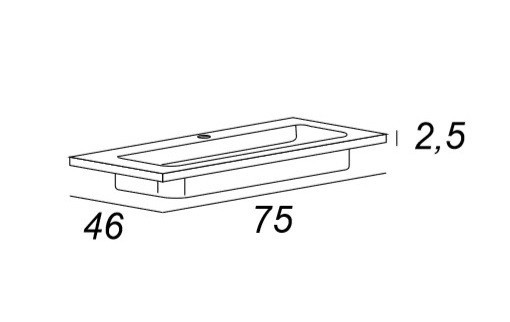 Тумба под раковину CEZARES TIFFANY 75 Nero grafite