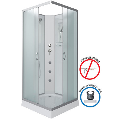 Душевая кабина Niagara Classic 90х90 NG-1101-14BKG с гидромассажем квадратная