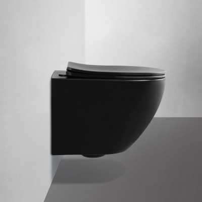 Унитаз ABBER Bequem AC1100MB подвесной черный матовый, безободковый