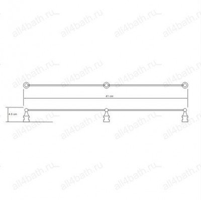 WasserKRAFT K-015 борт для полочек, хром