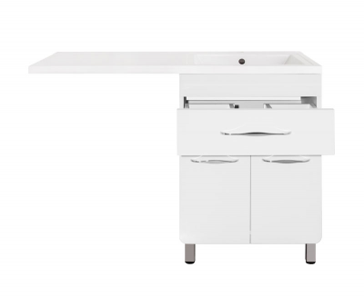 Тумба Style Line ВаЛеРо 60/120 L PLUS с раковиной над стиральной машиной, Люкс белая