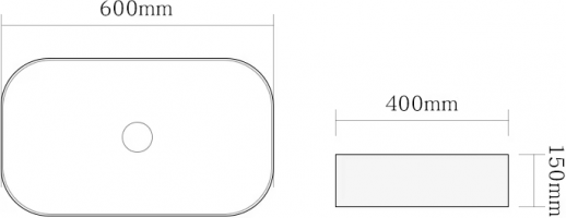 Раковина SantiLine SL-7022MM накладная 60х40 см, под мрамор/матовая