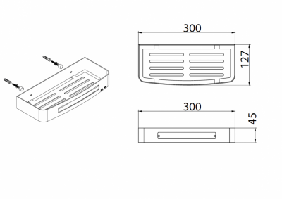 Fixen HOTEL FX-31003B полка прямая, хром