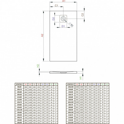 Душевой поддон из искусственного камня Radaway Kyntos F 120x90 HKF12090-64 антрацит прямоугольный