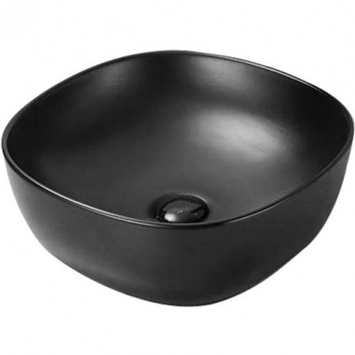 Раковина SantiLine 41 SL-1106MB Черная матовая Накладная Квадратная