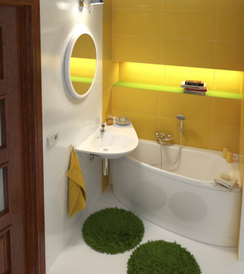 RAVAK AVOCADO CS01000000 ассиметричная ванна, правосторонняя, акрил, 150 см x 75 см, белая