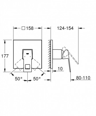 Смеситель для душа GROHE Eurocube, хром (24061000)