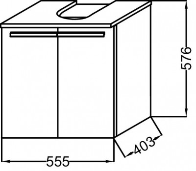 Мебель под раковину 55 см, 2 дверцы, Jacob Delafon «STRUKTURA» (EB1386-N18)