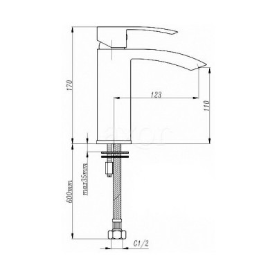 KorDi Black Line Edition KD 5401 - D46 Black/Chrome смеситель для раковины, матовый черный