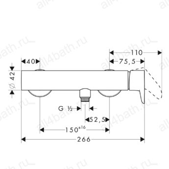 Axor Citterio M смеситель для душа, однорычажный, ВМ