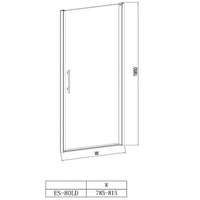 Душевая дверь Esbano ES-80LD 80 L ESDN80LDL пр-ль хром стекло прозрачное