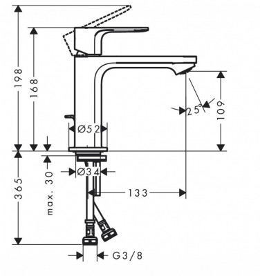Смеситель для раковины EcoSmart+ Hansgrohe Rebris E 72589670 (черный матовый)