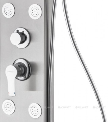 Душевая панель Galaxy Matt с гидромассажем и изливом хром (00237437)