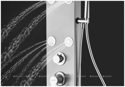 Душевая панель Galaxy Matt с гидромассажем и изливом хром (00237437)