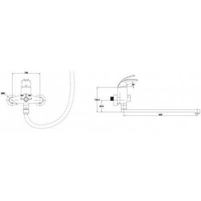 Смеситель для ванны Kaiser Nova 23055, хром