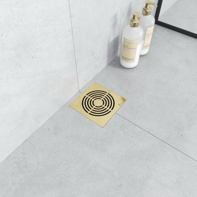 Душевой трап Boheme Smart Design 984-15-G с решеткой золото