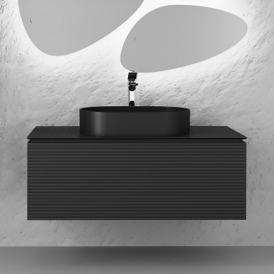 Тумба под раковину Jorno Stone 100 Stn.01.100/P/A/JR подвесная антрацит