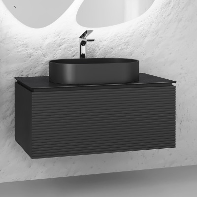 Тумба под раковину Jorno Stone 100 Stn.01.100/P/A/JR подвесная антрацит