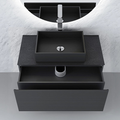Тумба под раковину Jorno Stone 100 Stn.01.100/P/A/JR подвесная антрацит