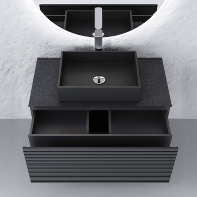 Тумба под раковину Jorno Stone 100 Stn.01.100/P/A/JR подвесная антрацит