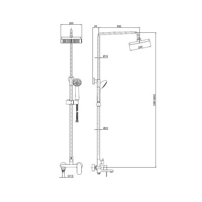 Bravat Opal F6125183CP-A-RUS душевая стойка с изливом, хром