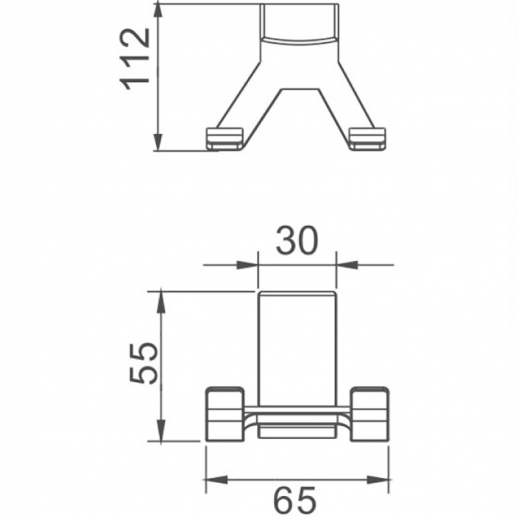 Двойной крючок Haiba HB8805-2 (латунь) хром