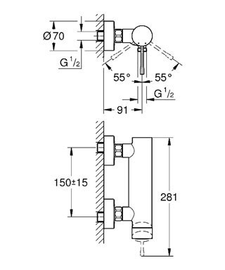 Смеситель для душа GROHE Essence+, хром (33636001)