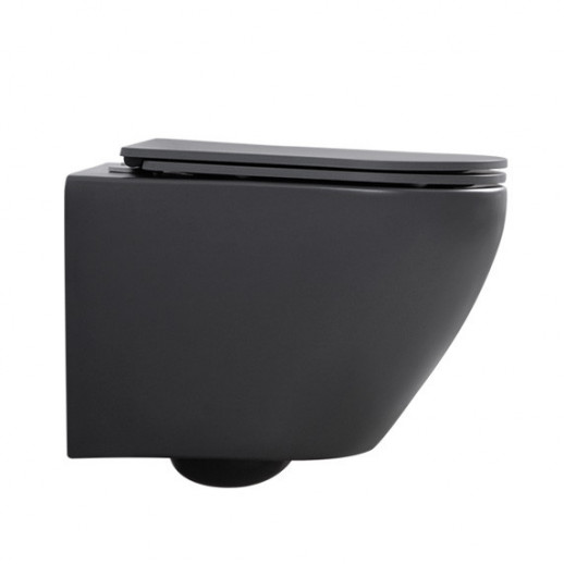 Унитаз ABBER Bequem AC1101MG подвесной серый матовый, безободковый