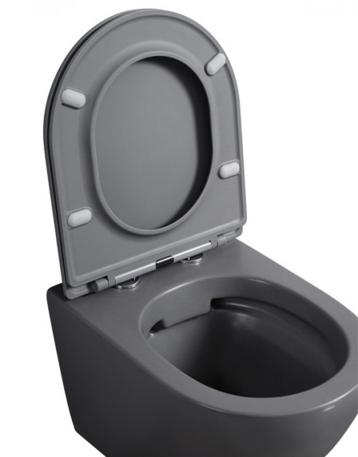 Унитаз ABBER Bequem AC1101MG подвесной серый матовый, безободковый