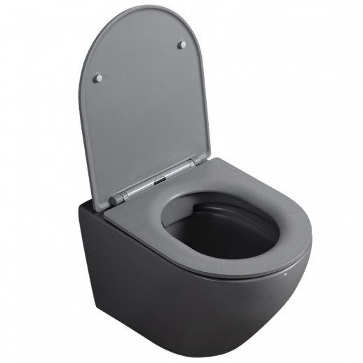Унитаз ABBER Bequem AC1101MG подвесной серый матовый, безободковый