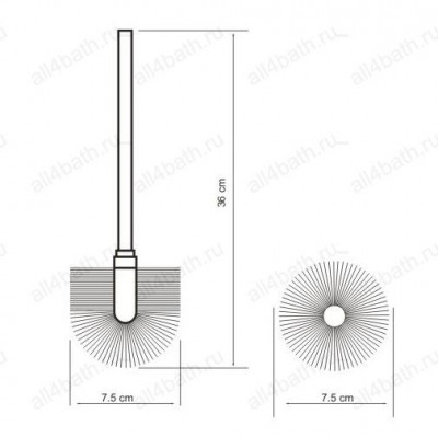 WasserKRAFT K-027 сменная щетка для унитаза