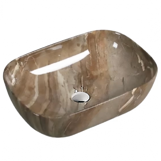 Раковина SantiLine SL-7023 накладная 45,5х32 см, под мрамор