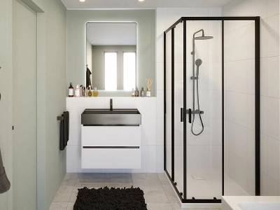 Душевой угол Riho Hamar 2.0 90x90 G007005121 пр-ль черный матовый стекло прозрачное