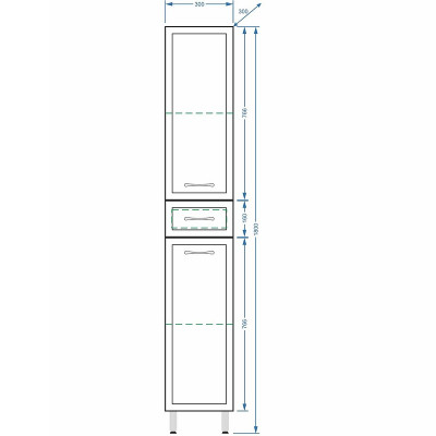 Шкаф-пенал в ванную Stella Polar Концепт 30 SP-00000144 белый