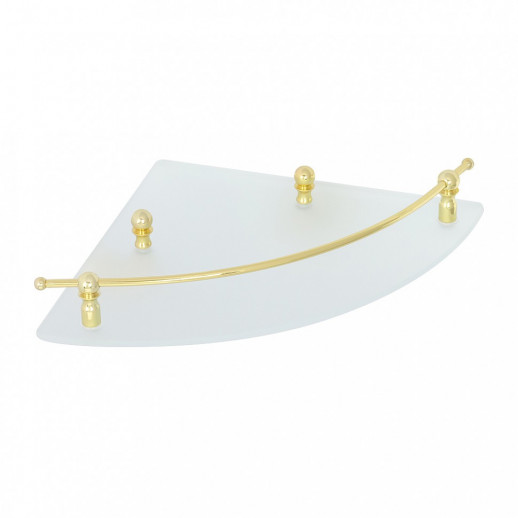 VERAGIO GIALETTA VR.GIL-6417.DO полка угловая с ограничителем, матовое стекло/золото