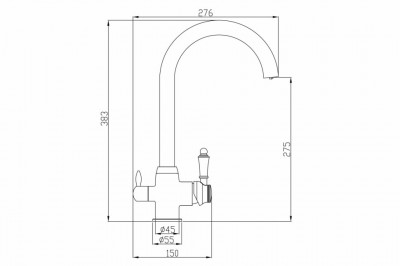 Смеситель для кухни ZORG Steel Hammer (SH 723 INOX), рычажный, современный стиль