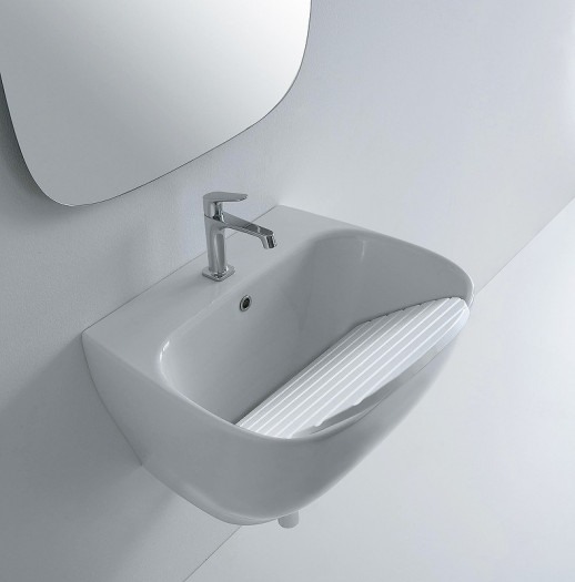 Раковина накладная Globo Genesis 62 GE061.BI*1 белая прямоугольная