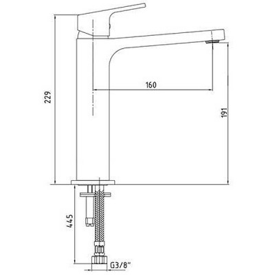 Смеситель для раковины E.C.A. Tiera 102188003C1EX черный матовый