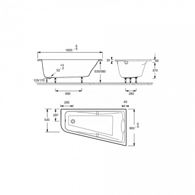 Акриловая ванна 160х90 Jacob Delafon Odeon Up E5EN2250RU-00 прямоугольная белый