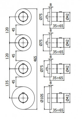 Внешняя часть смесителя термостат Paffoni Modular Box хром MDE019CR