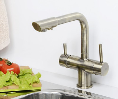 WasserKRAFT A8037 смеситель для кухни под фильтр, светлая бронза
