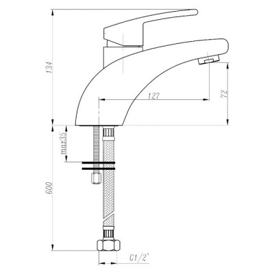 KorDi Black Line Edition KD 5701 - D51 Black/Chrome смеситель для раковины, матовый черный