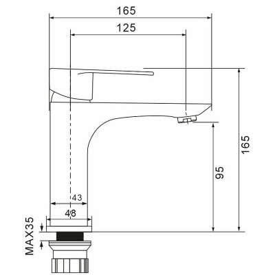 Смеситель для раковины WesnaArt Ray RAY11-210 хром однорычажный