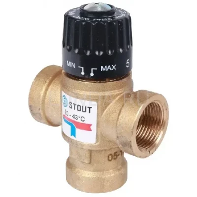 Термостатический смесительный клапан для систем отопления и ГВС, ВР, тип SVM-0110, Stout 3/4 (SVM-0110-164320)